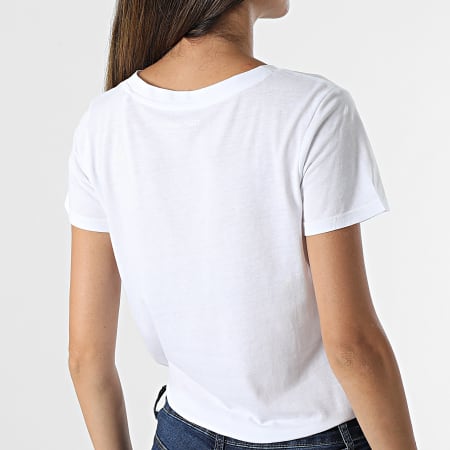 Teddy Smith Tee Shirt Femme Ticia 2 Blanc Noir Ryses