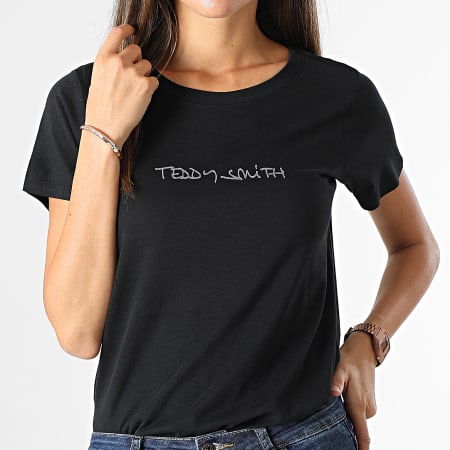 Teddy Smith - Tee Shirt Femme Ticia 2 Noir