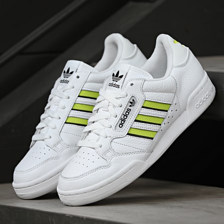 Adidas Originals - Baskets Continental 80 Stripes GW0182 Footwear White Acid Yellow Core Black