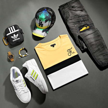 Adidas Originals - Continental 80 Stripes Sneakers GW0182 Footwear White Acid Yellow Core Black