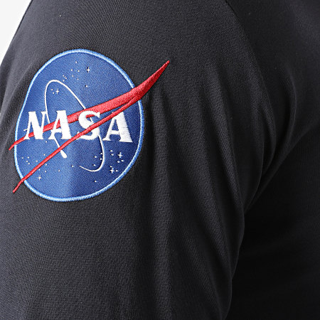 Alpha Industries - Tee Shirt Manches Longues Poche NASA 176532 Bleu Marine