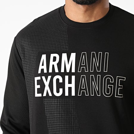 Armani Exchange - Sudadera de cuello redondo 6KZMFA-ZJY1Z Negro