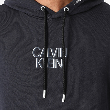 Calvin Klein - Sweat Capuche Shadow Center Logo 7770 Bleu Marine