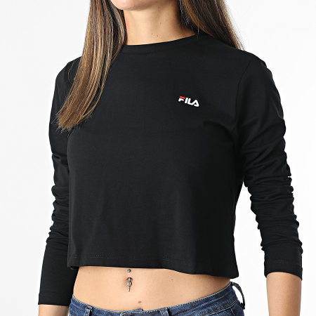 Fila - Tee Shirt Crop Femme Manches Longues Ece 689118 Noir