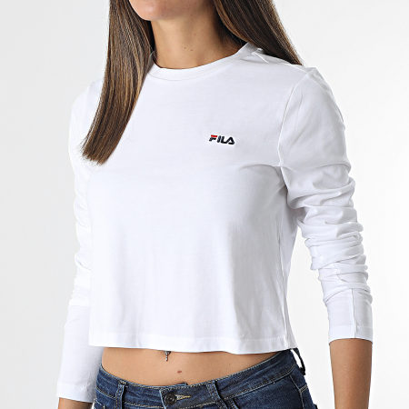 Fila - Tee Shirt Crop Femme Manches Longues Ece 689118 Blanc
