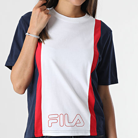 Fila - Tee Shirt Femme Paulina 683428 Bleu Marine Blanc Rouge