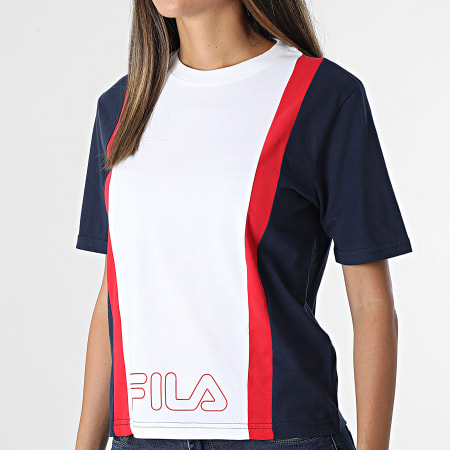 Fila - Tee Shirt Femme Paulina 683428 Bleu Marine Blanc Rouge