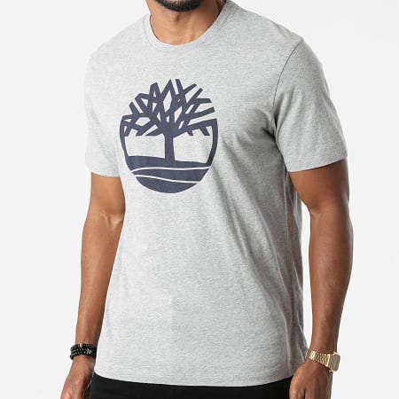 Timberland - Camiseta Kennebec River Brand Tree A2C2R Gris jaspeado