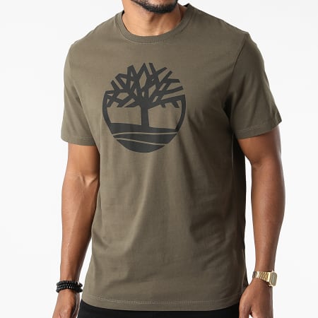 Timberland - Tee Shirt Kennebec River Brand Tree A2C2R Vert Kaki
