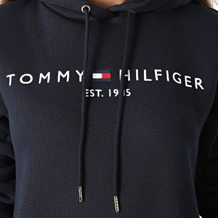 Tommy Hilfiger - Robe Sweat Capuche Femme Regular 30061 Bleu Marine