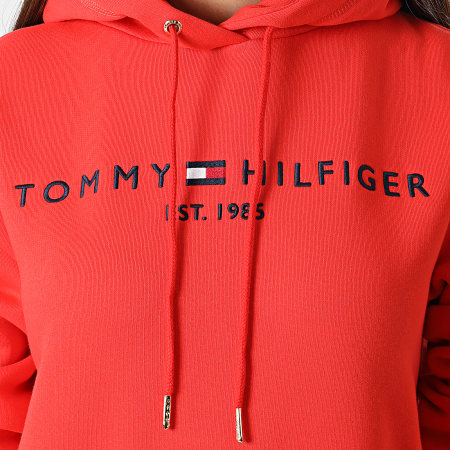 Tommy Hilfiger - Robe Sweat Capuche Femme Regular 30061 Corail
