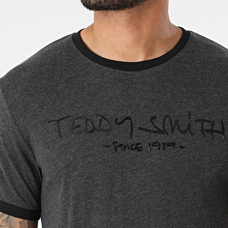 Teddy Smith - Tee Shirt Ringer HL11000014D Gris Anthracite Chiné