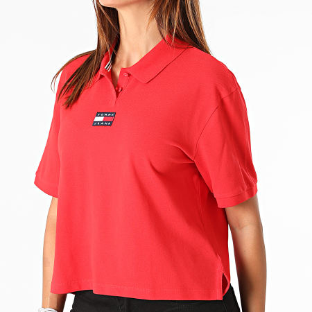 Tommy Jeans - Center Badge Polo donna a manica corta 0347 Rosso