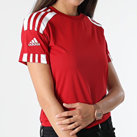 adidas - Tee Shirt Femme A Bandes Squad 21 GN5758 Rouge