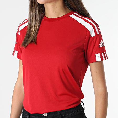 adidas - Tee Shirt Femme A Bandes Squad 21 GN5758 Rouge