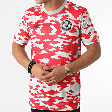Adidas Sportswear - Tee Shirt De Sport Manchester United GR3914 Rouge Gris Clair