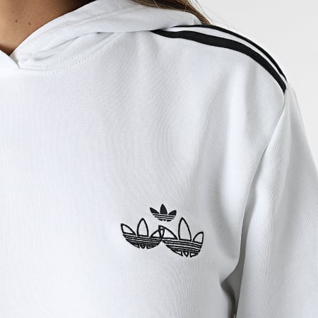 Adidas Originals - Sweat Capuche Femme A Bandes H17952 Blanc