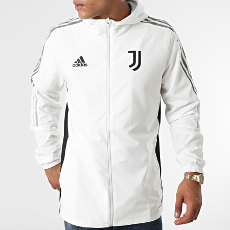 Adidas Sportswear - Veste Zippée Capuche A Bandes Juventus GR2967 Ecru
