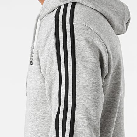Adidas Sportswear - Sweat Capuche A Bandes GK9583 Gris Chiné