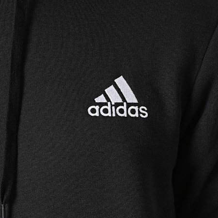 Adidas Sportswear - GK9581 Felpa con cappuccio a righe nera