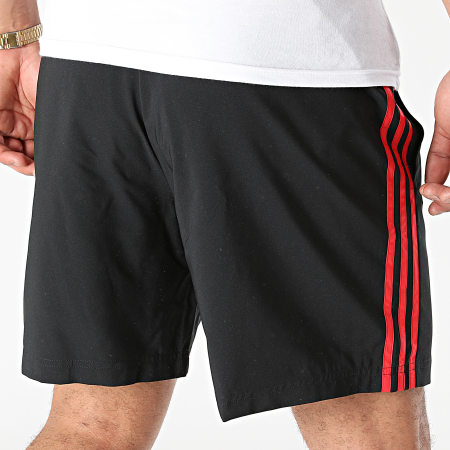 Adidas Sportswear - Short Jogging A Bandes H12236 Noir Rouge