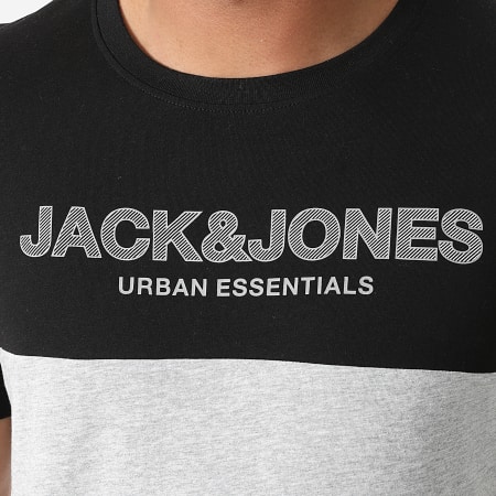 Jack And Jones - Camiseta Urban Blocking Gris Jaspeado Negro