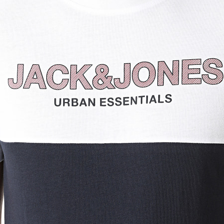 Jack And Jones - Maglietta Urban Blocking Blu Navy Bianco