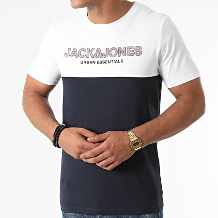 Jack And Jones - Camiseta Urban Blocking Azul Marino Blanco