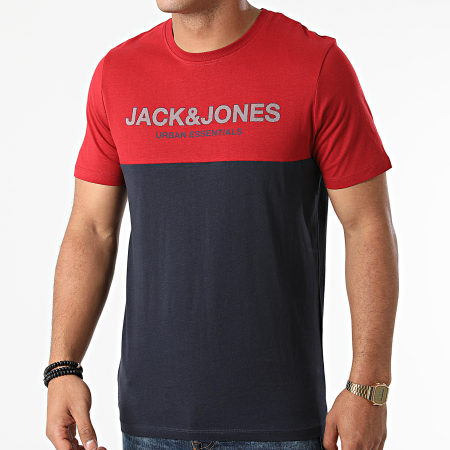 Jack And Jones - Maglietta Urban Blocking Blu Navy Rosso