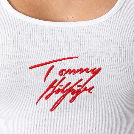 Tommy Hilfiger - Camiseta de Tirantes Mujer Rib 2314 Blanco