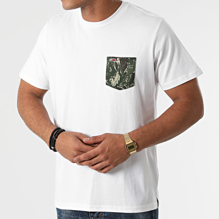 Tommy Jeans - Tee Shirt Poche Contrast Pocket 0953 Blanc