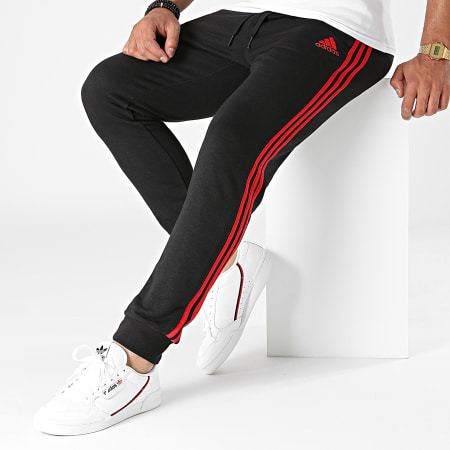 Adidas Performance - Pantalon Jogging A Bandes H12257 Noir Rouge