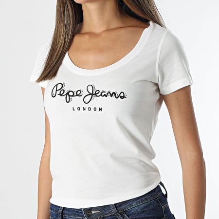 Pepe Jeans - Tee Shirt Femme Pam PL505022 Ecru