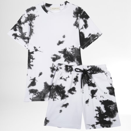 Frilivin - Set di pantaloncini e maglietta da bambino 713 bianco nero