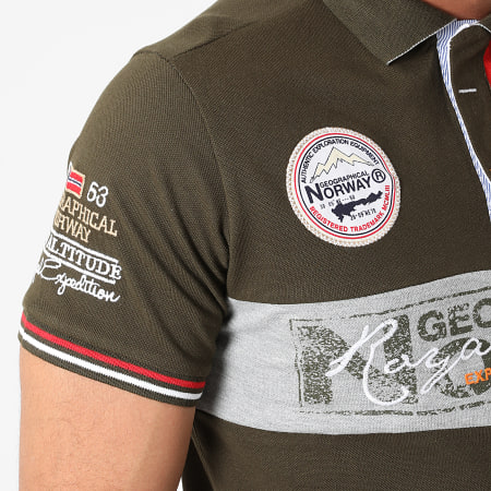 Geographical Norway - Polo Manches Courtes Kidney Vert Kaki