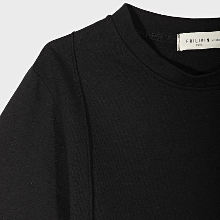 Frilivin - 715 Conjunto Infantil Camiseta Shorts Negro