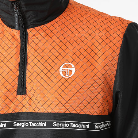 Sergio Tacchini - Sweat Col Zippé Nihil 39332 Noir Orange