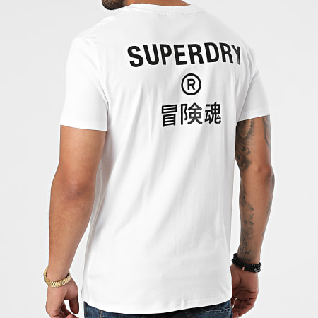 Superdry - Maglietta con logo aziendale M1011139 Bianco