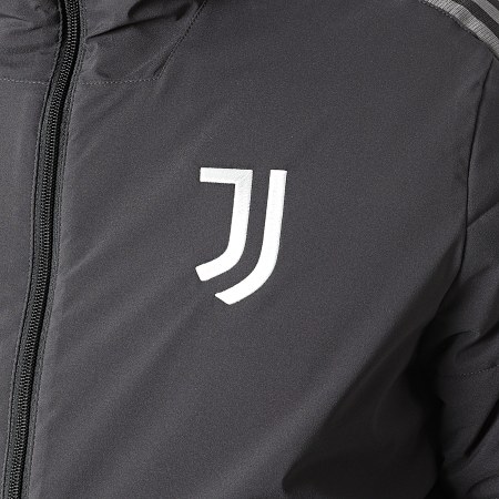 adidas - Veste Zippée Capuche A Bandes Juventus GR2977 Gris Anthracite