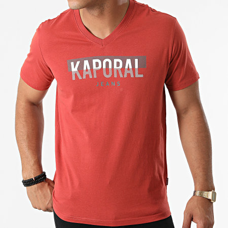 Kaporal - Tee Shirt Col V Robuk Brique