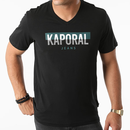 Kaporal - Tee Shirt Col V Robuk Noir