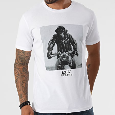 Luxury Lovers - Camiseta Rider Chimpancé Blanco