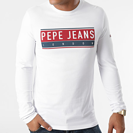 Pepe Jeans - Tee Shirt Manches Longues Jayo Blanc