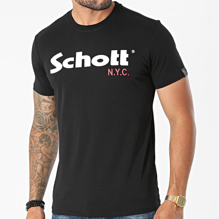 Schott NYC - Pack De 2 Camisetas TS01MCLOGO Gris Jaspeado Negro