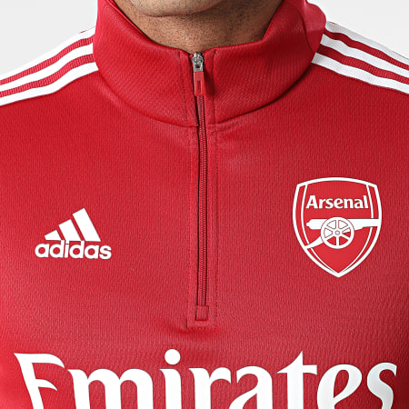 adidas - Sweat Col Zippé A Bandes Arsenal FC GR4168 Rouge Foncé