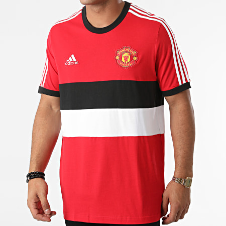 Adidas Sportswear - Tee Shirt De Sport A Bandes Manchester United FC 3 Stripes GR3895 Rouge