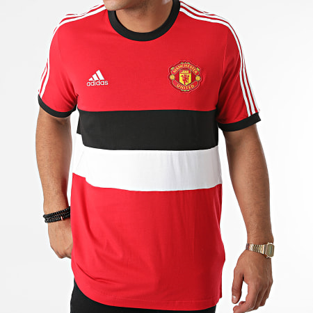 Adidas Sportswear - Tee Shirt De Sport A Bandes Manchester United FC 3 Stripes GR3895 Rouge