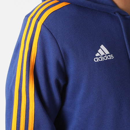 Adidas Sportswear - Felpa Real Madrid 3 Stripes con cappuccio e zip GR4241 Blu navy