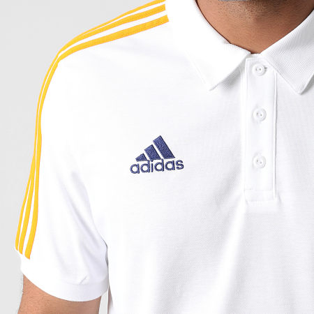 Adidas Sportswear - Polo Manches Courtes A Bandes Real Madrid 3 Stripes GR4242 Ecru