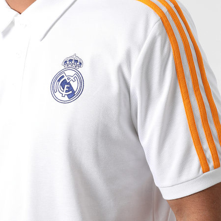 Adidas Sportswear - Polo Manches Courtes A Bandes Real Madrid 3 Stripes GR4242 Ecru